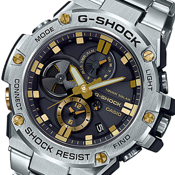 カシオ メンズ & レディース 腕時計/CASIO G-SHOCK Gショック クロノグラフ ソーラー 腕時計 ブラック/シルバー 送料無料/込 母の日ギフト