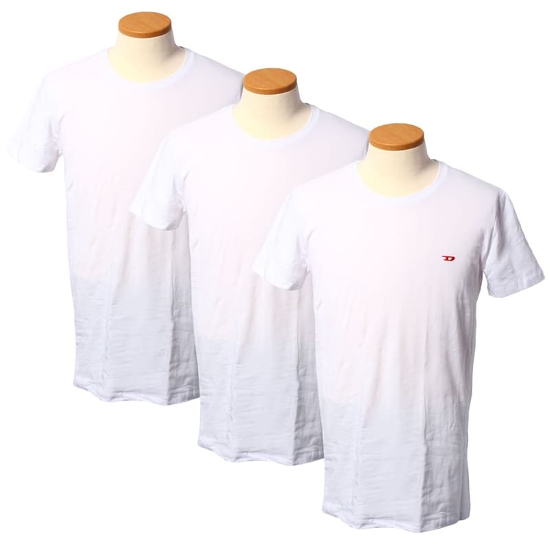 ディーゼル メンズ インナーTシャツ3枚セット アンダーウエア インナーウエアLサイズ/DIESEL ワンポイントロゴ 無地 半袖 インナーTシャ