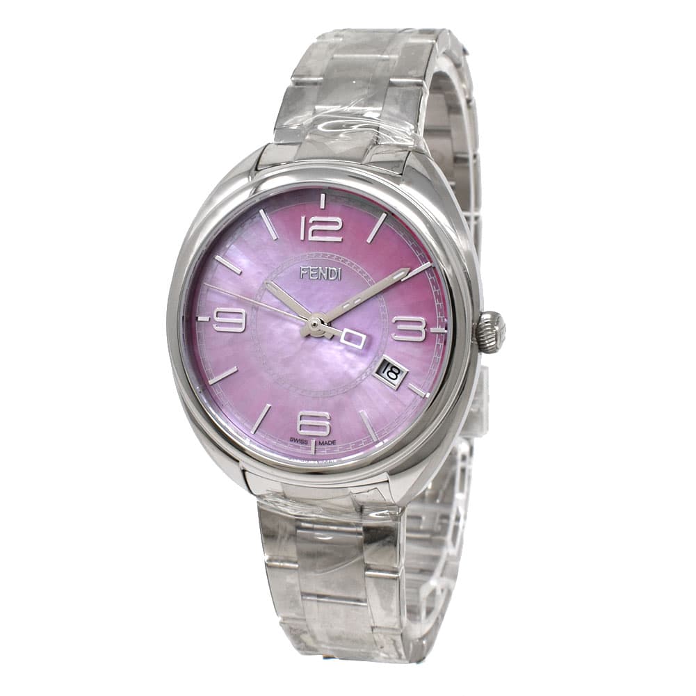 フェンディ レディース 腕時計/FENDI PINK ピンク アナログ クオーツ ステンレスベルト 腕時計 ピンクシェル×シルバー 送料無料/込 母の