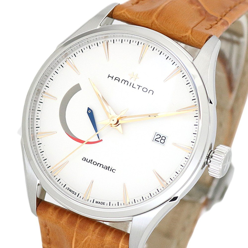 [即日発送]ハミルトン メンズ 腕時計/HAMILTON ジャズマスター JAZZ MASTER 自動巻き 機械式 レザーベルト 腕時計 ホワイト ライトブラウ