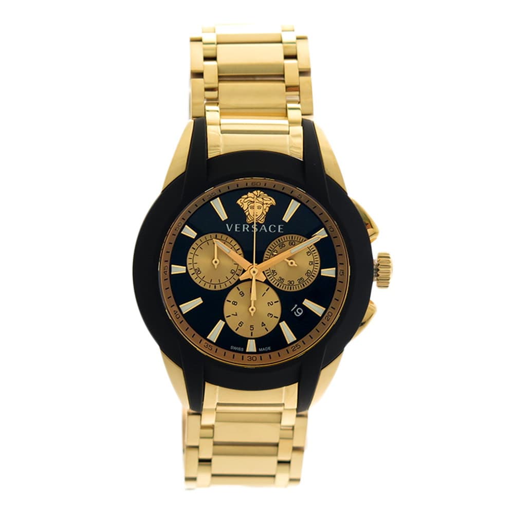 ヴェルサーチェ メンズ 腕時計/VERSACE 腕時計 ブラック ゴールド 送料無料/込 母の日ギフト